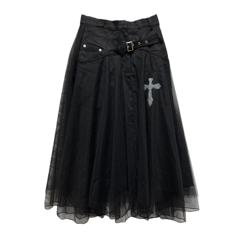 Dark mesh tutu skirt + chain belt