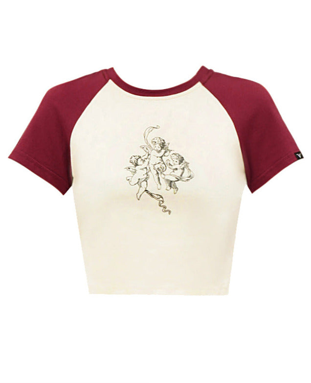 Angel Raglan Cropped T-Shirt