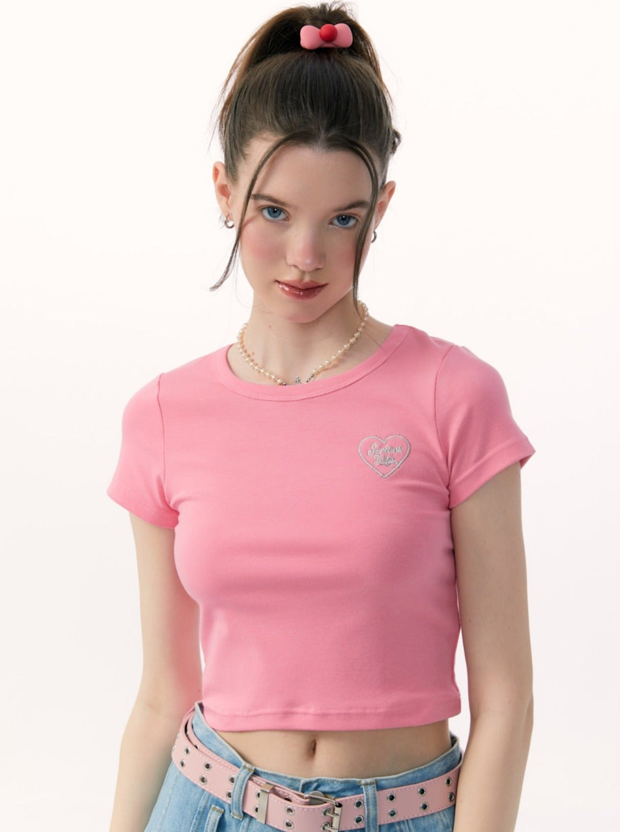 Shoulder Top Slim Fit Round Neck Tops