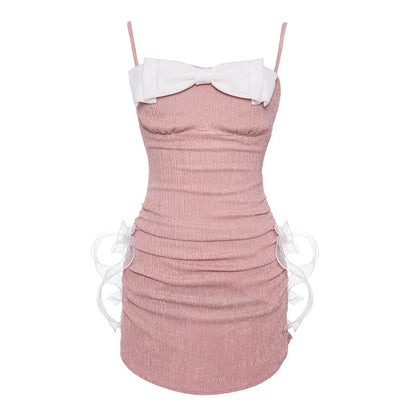 Milk chestnut pink milk bowl trap dress