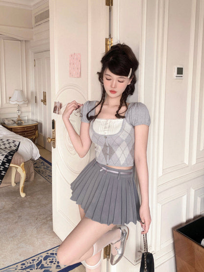 Rowest Slim Pleated French Girly Sea Slease Kart