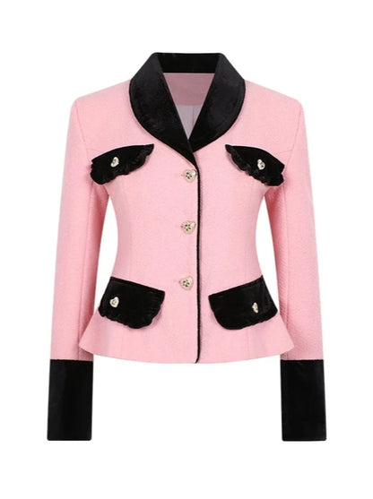 Pink Black Contrast Jacket