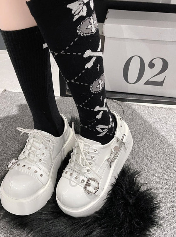 Round Toe Lolita Cool Punk Shoes