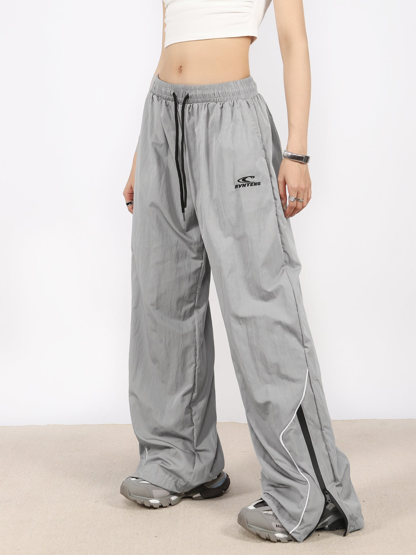 Zip -slit Casual Design Wide Leg Pants