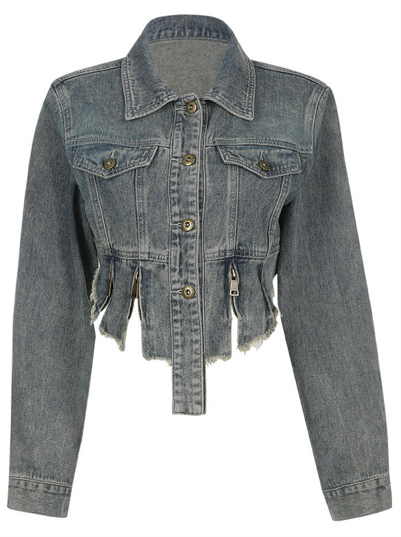 Retro Cool Spicy Short Washed Denim Jacket