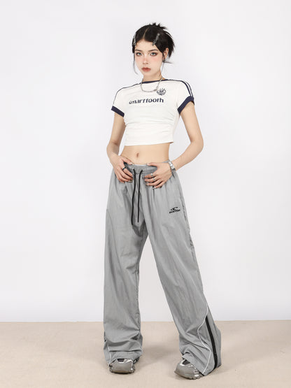 Zip -slit Casual Design Wide Leg Pants