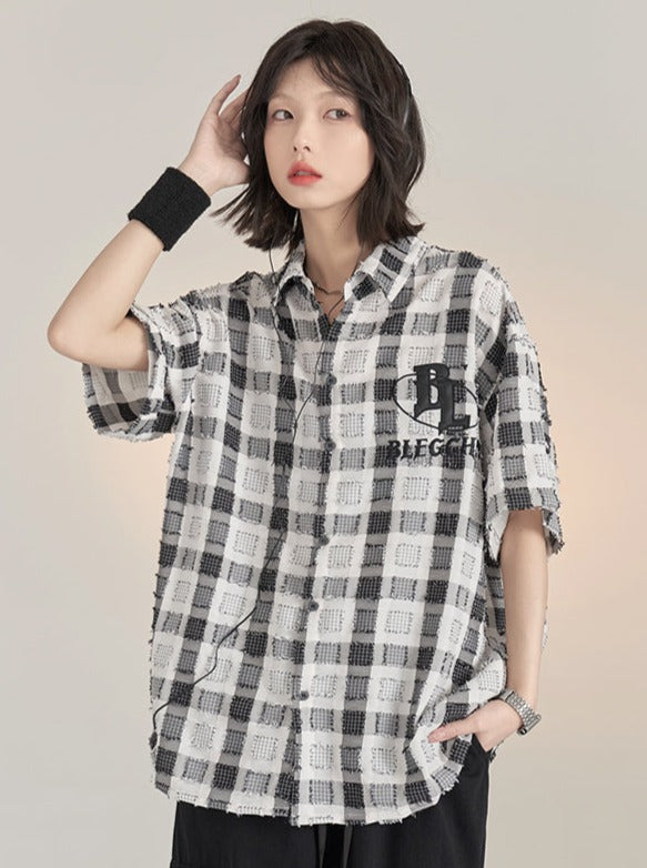 Square Check Loose Shirt