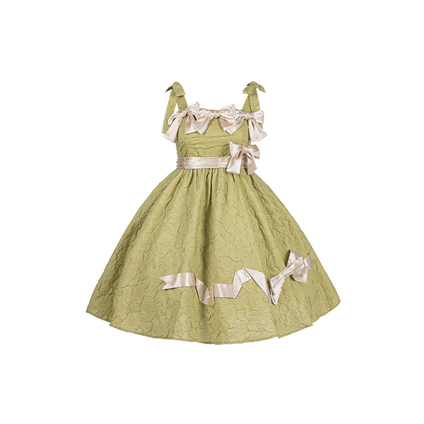 Satin Ribbon Embossed Design Sweet Dress