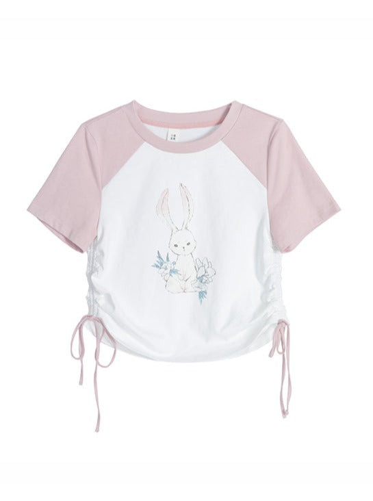 Rabbit print by color T -shirt
