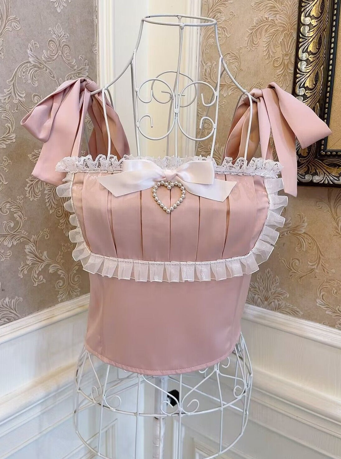 Camisole fille coeur princesse ruban