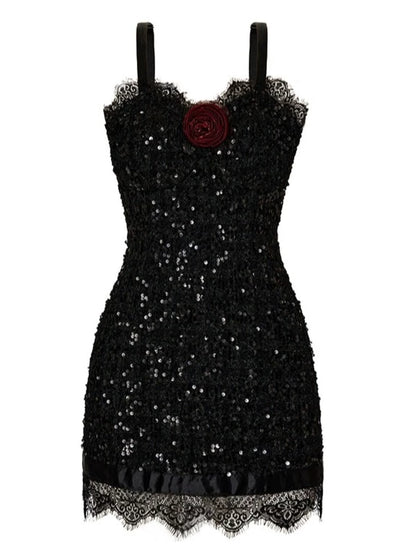 Dark Night Red Rose Dress