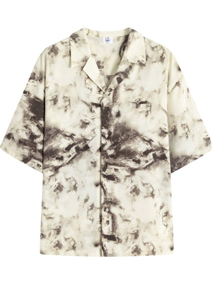 Retro ink design loose shirt