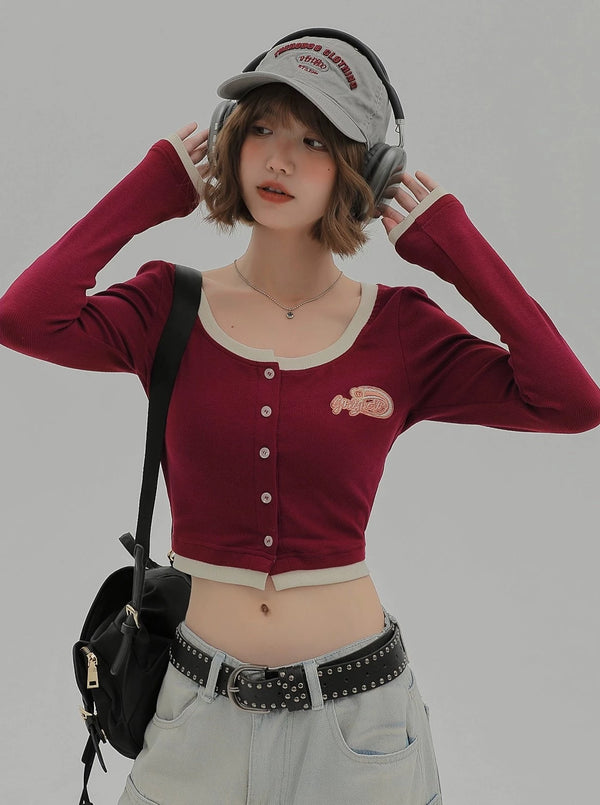 ショートスリムアメリカントップス