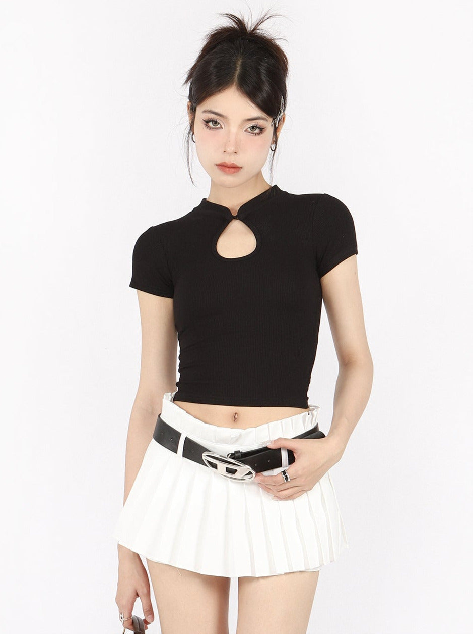 American retro college style pleated skirt pants