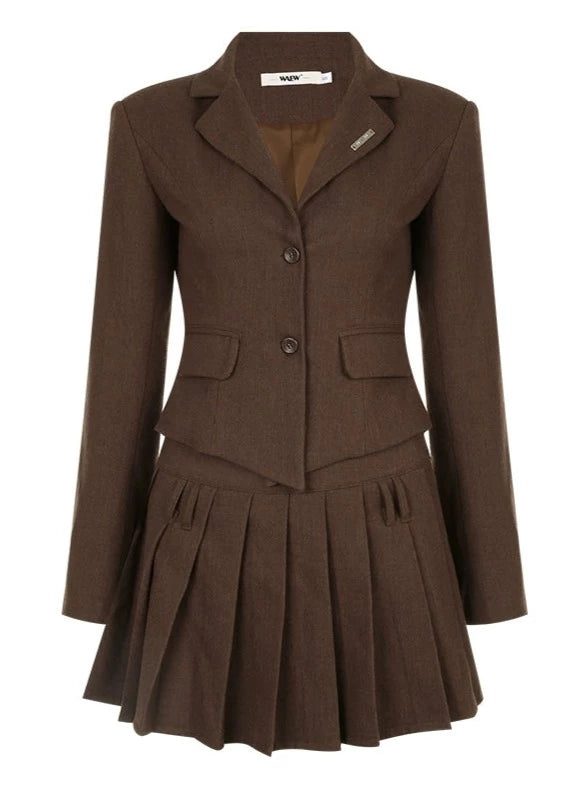 エレガントウエストマークジャケット+プリーツスカート