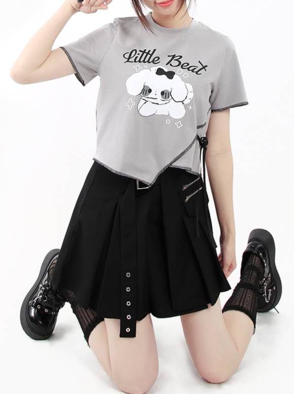 Side Ribbon Ilehem Print T-shirt