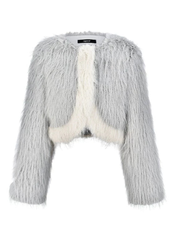 グレーファーホットガールショートコート