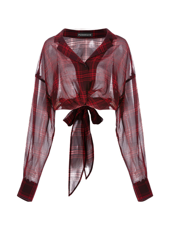 Sheer Check Sun Protect Chiffon Shirt