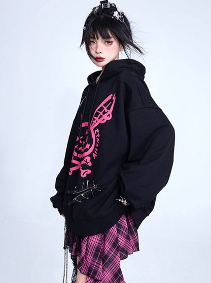 Black Heavy Metal Hooded Hoodie