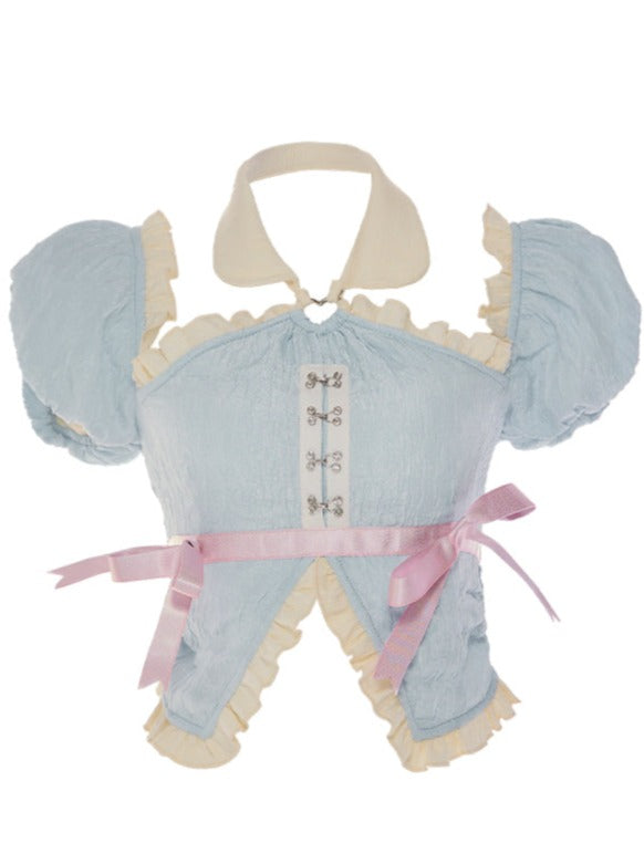 Westrbon Frill Tops + Grill Suite Pink Skirt