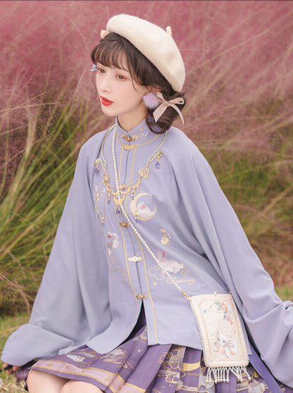 星兔刺绣中国复古套装