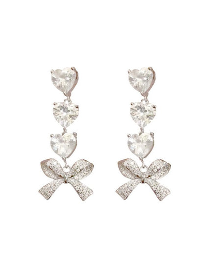 Ribbon heart earring + earrings + ring