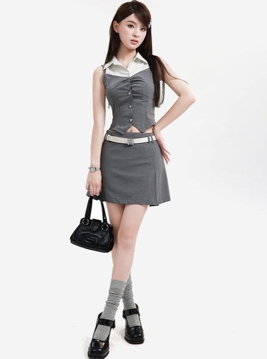 Cool Girl Sleeve Tops + Tight Skirt