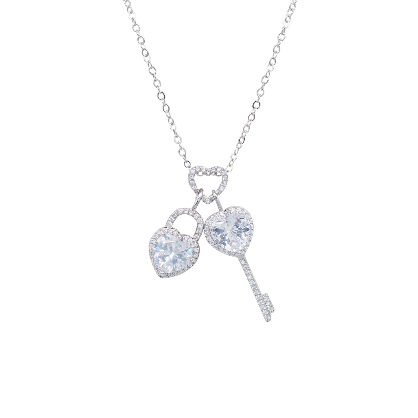 Love rock key pendant necklace