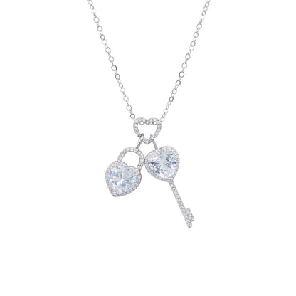 Love rock key pendant necklace