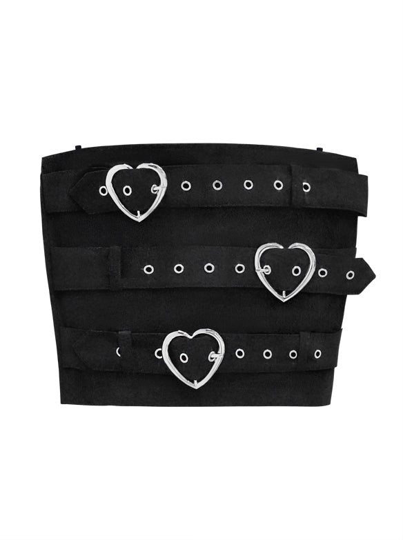 Street Hot Girl Black Love Buckle Strap Tube Top