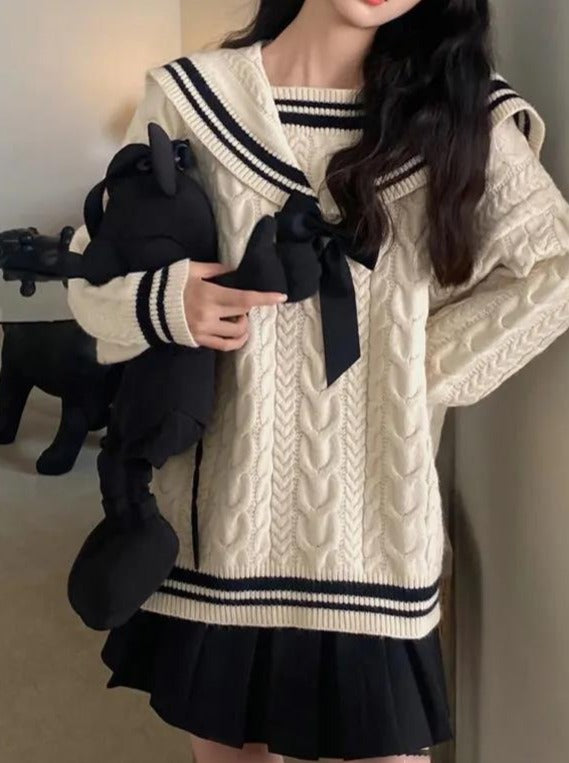 Sailor color boutai knit sweater