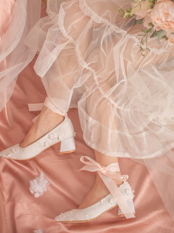 Flower ribbon fairy shoes