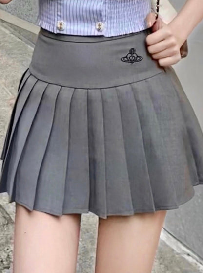 One Point Logo Pleat Skirt