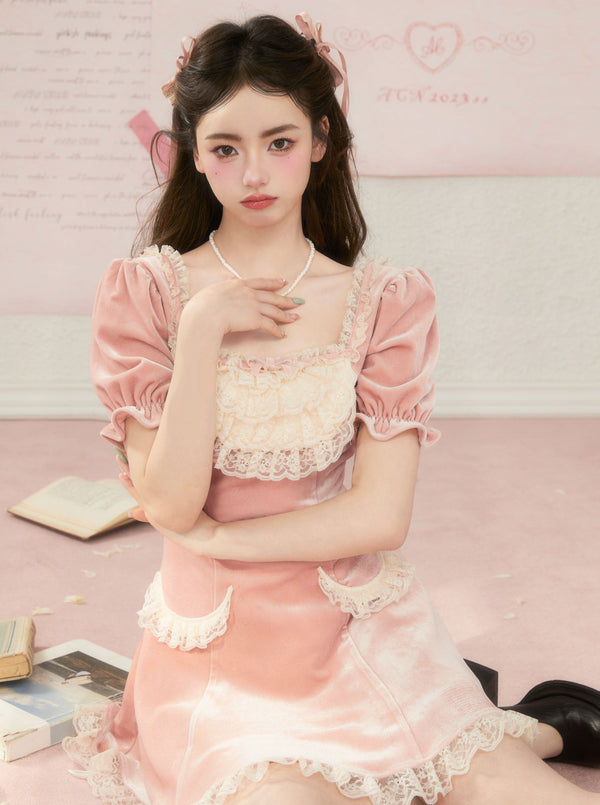 French Lace Belvet One Piece