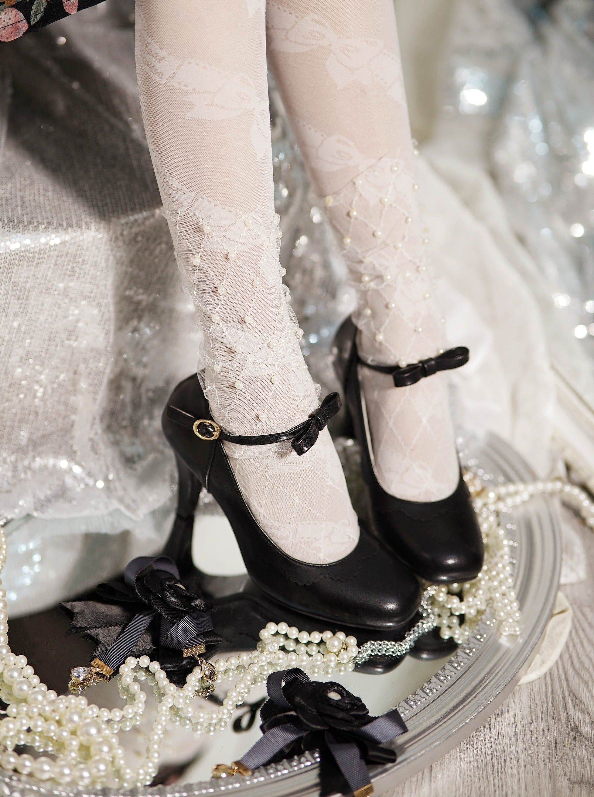 Ribbon high sale heels