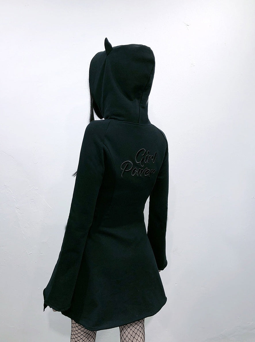Dark Devil Zip-up Hoodie Dress