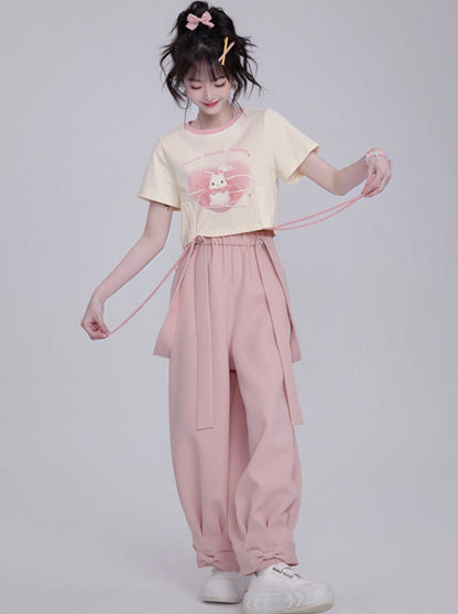 Balloon wide suspender pants