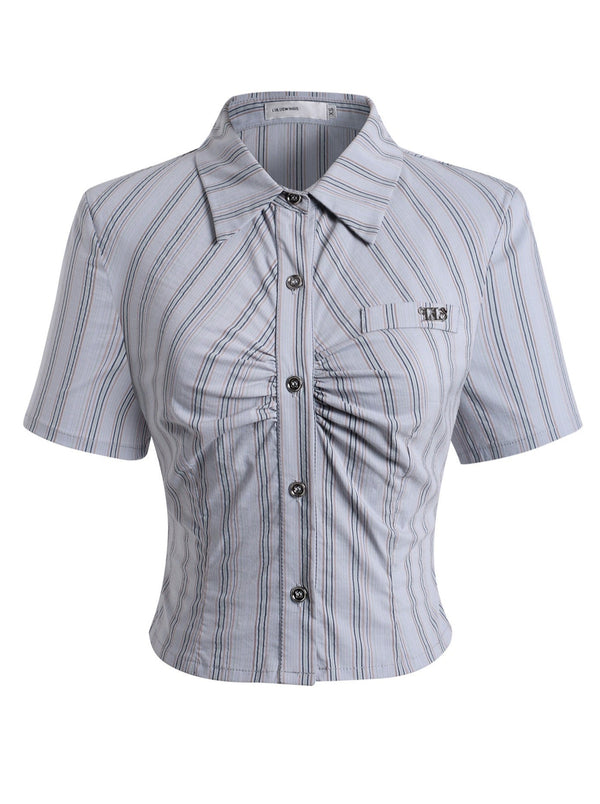 スクールシスターブルーストライプシャツ