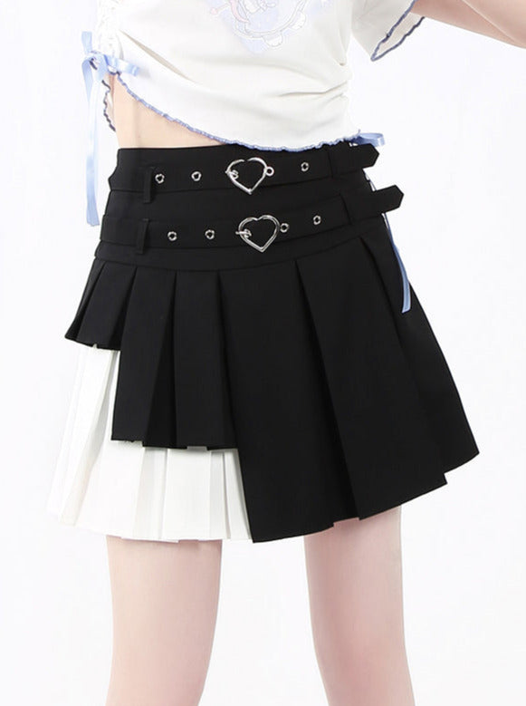 Asymmetric shop belt skirt