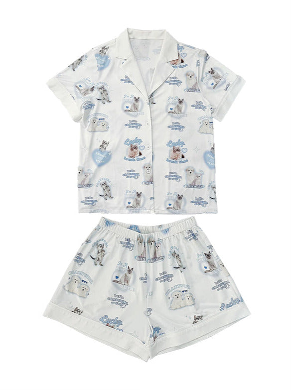 Pretty Dog &amp; Cat Nightwear Set・Big Ribbon Girly Nightdress