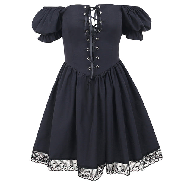 lace-up frill dress