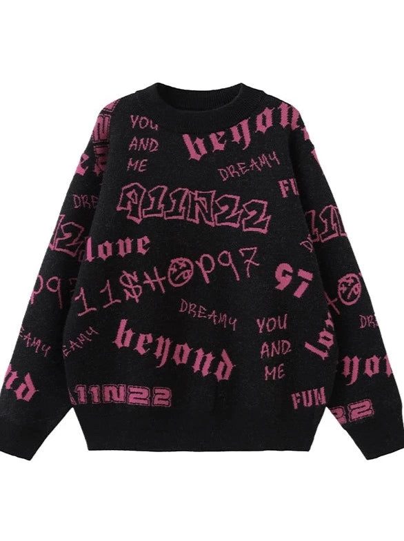 Black Dark Round Neck Outer Pullover