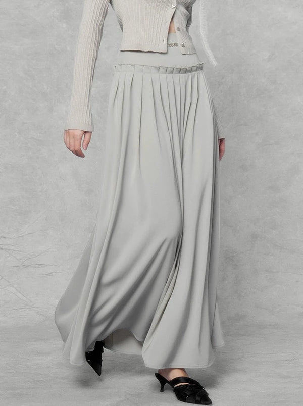 French hevon long satin skirt