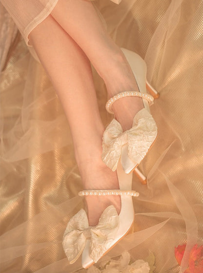 Chaussures de mariage rubans et perles