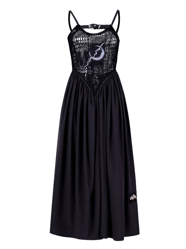 Y2Kパンクロックエレクトリックムーンダブルサイドメッシュドレス