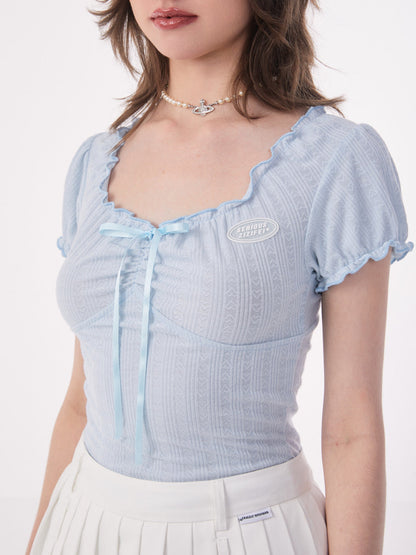 Ritri Ribbon Open Neck Tops