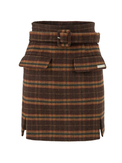 Welsh Check Wool Skirt