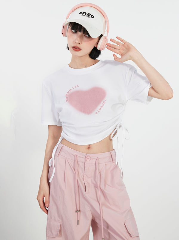 ハートデザインシャーリングTシャツ