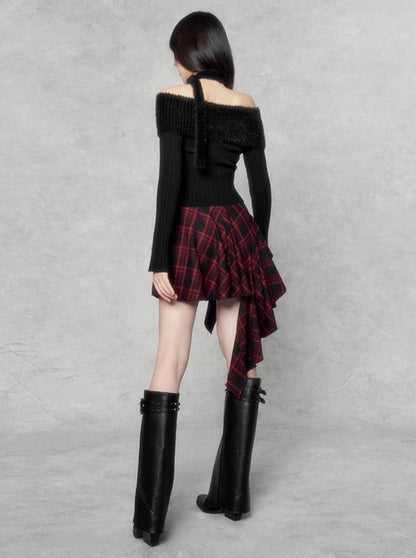 Rock Asymmetrical Slimming Short Skirt
