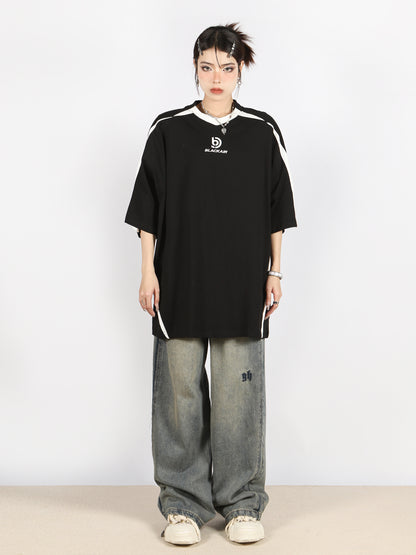 Raglan shoulder oversized loose couple T -shirt